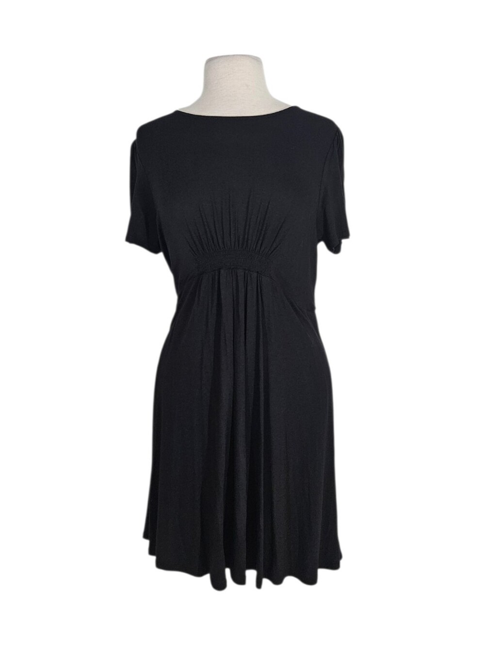 Boden Black Smocked Crewneck Jersey Dress 12P - Picture 4 of 11